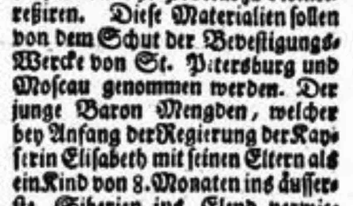 Eine Happy-End-Geschichte aus dem 18. Jahrhundert. Beitrag zur Familiengeschichte derer von Mengden